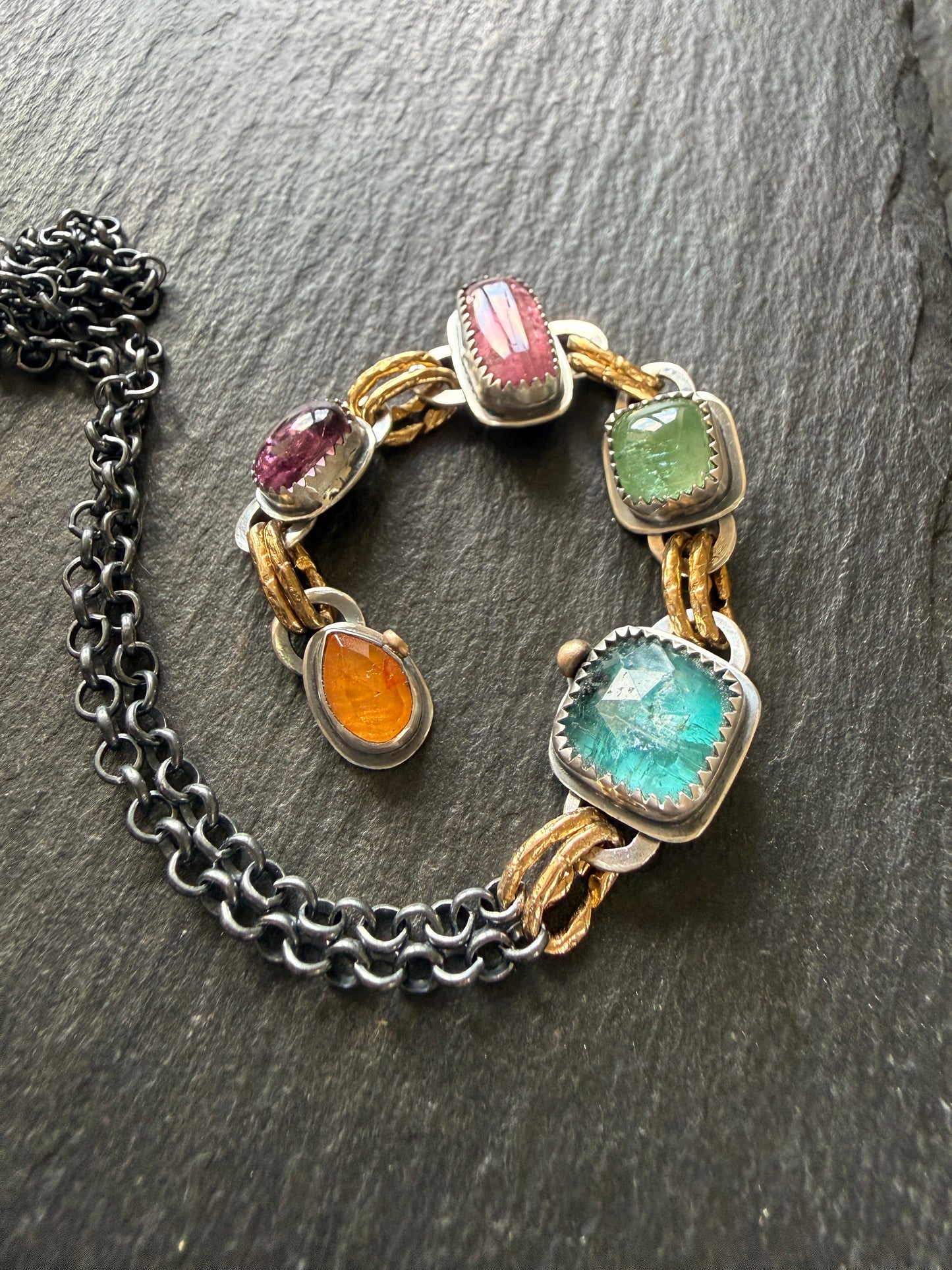 Long Boho Gemstone Necklace