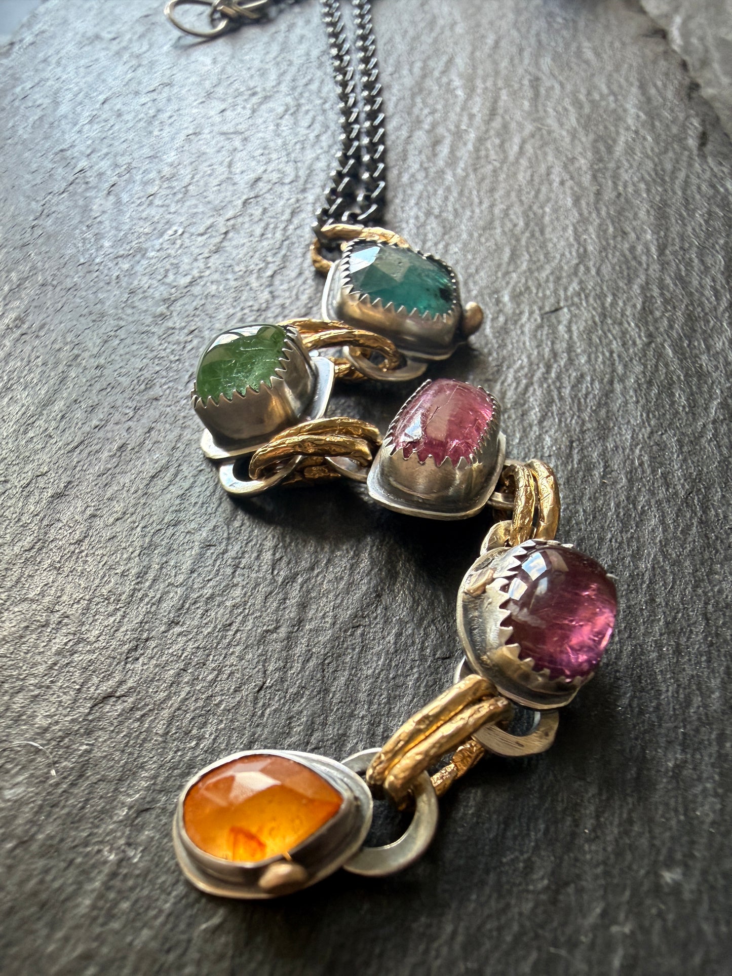Long Boho Gemstone Necklace