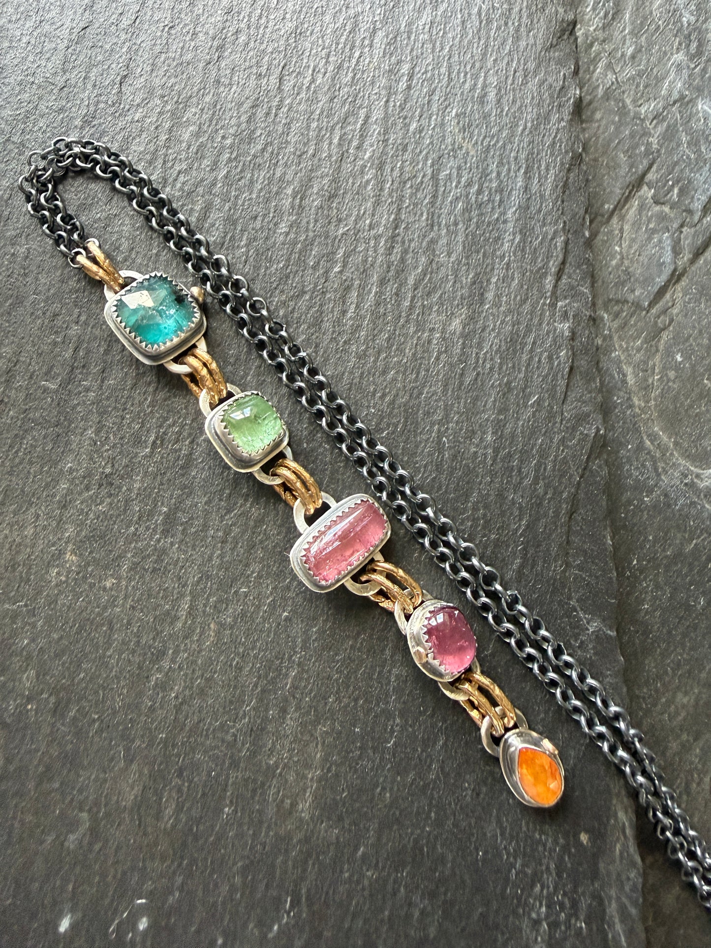 Long Boho Gemstone Necklace