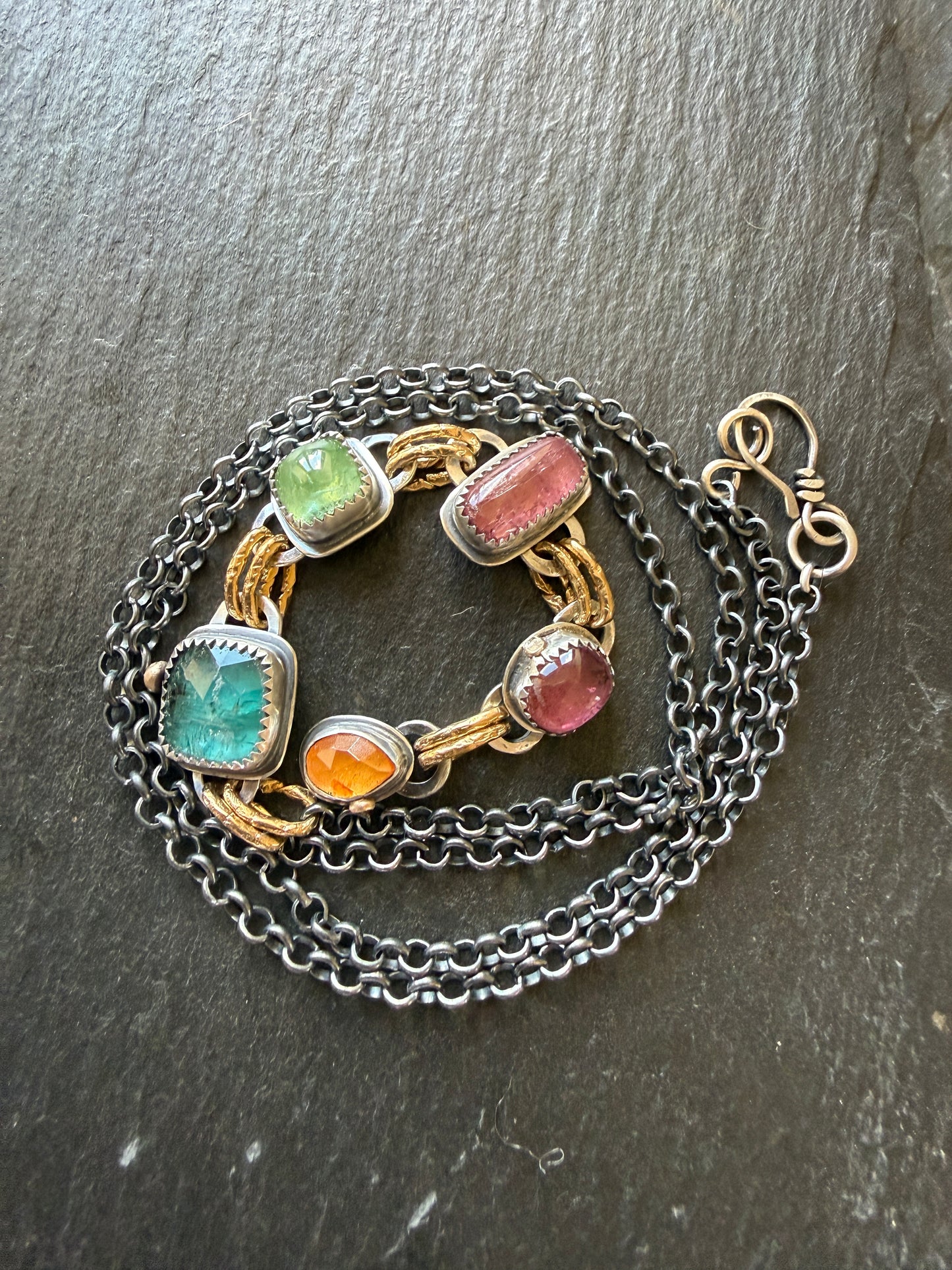 Long Boho Gemstone Necklace