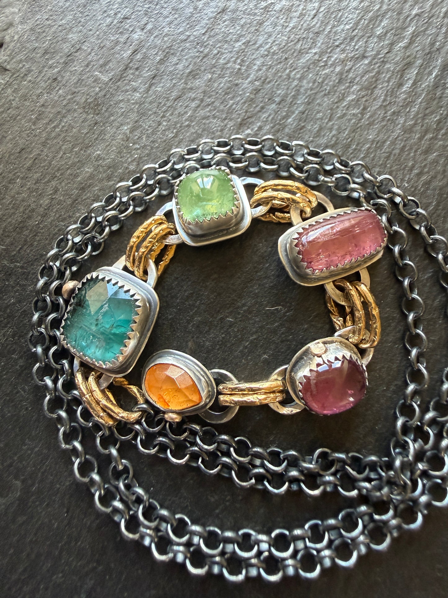 Long Boho Gemstone Necklace