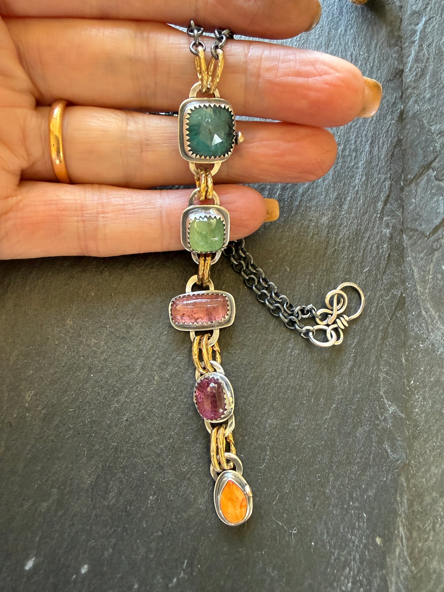 Long Boho Gemstone Necklace