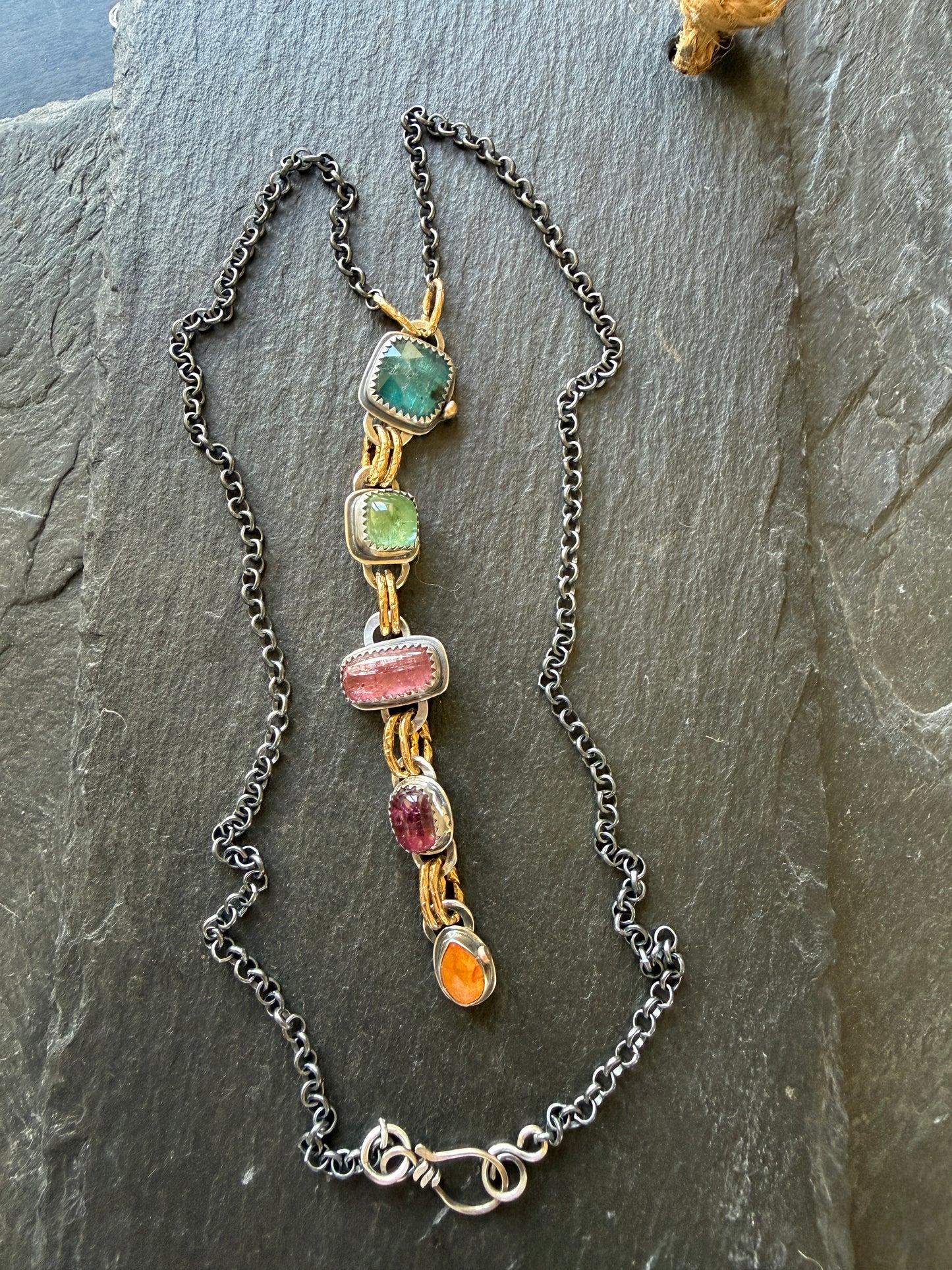 Long Boho Gemstone Necklace