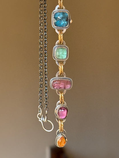 Long Boho Gemstone Necklace