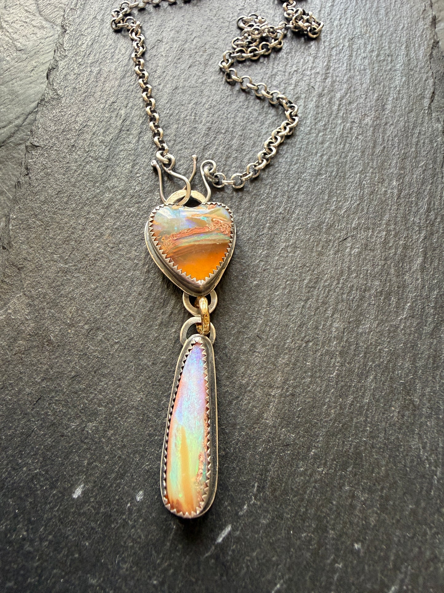 Double Boulder Opal Necklace