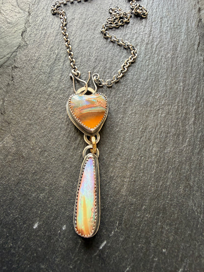 Double Boulder Opal Necklace