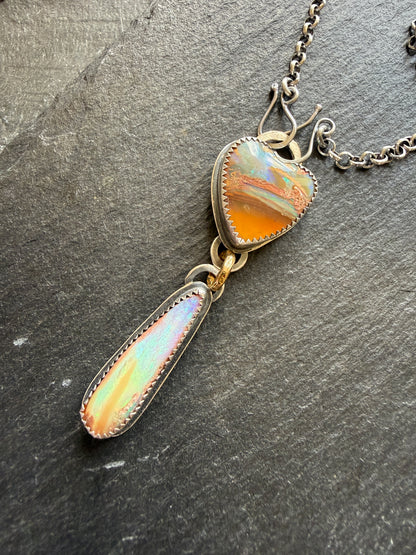 Double Boulder Opal Necklace