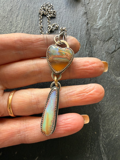 Double Boulder Opal Necklace