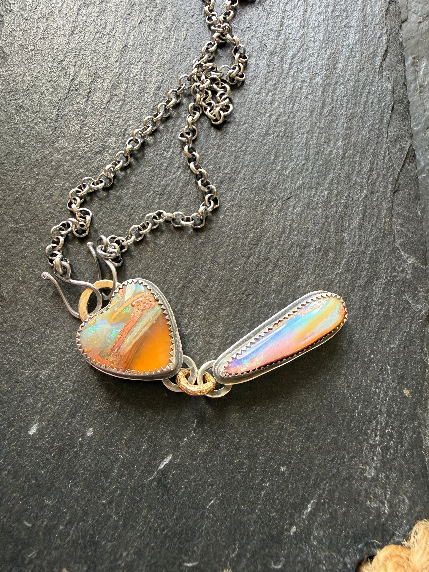 Double Boulder Opal Necklace