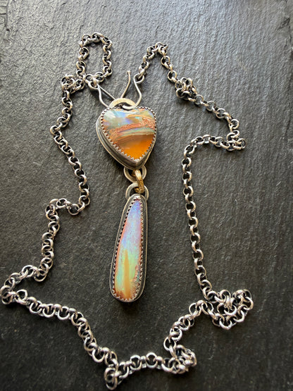 Double Boulder Opal Necklace