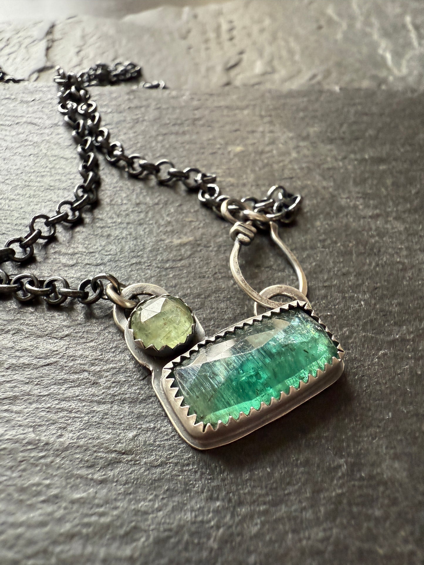Emerald Kyanite Necklace