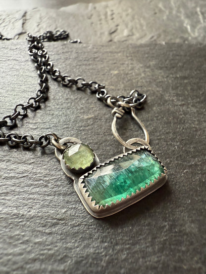 Emerald Kyanite Necklace