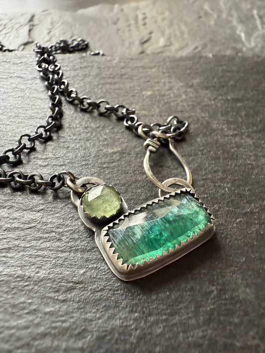 Emerald Kyanite Necklace