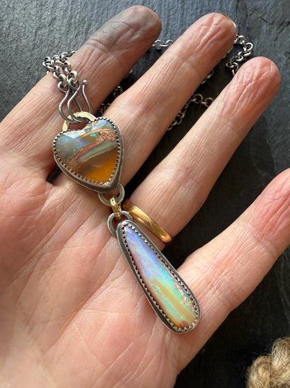 Double Boulder Opal Necklace