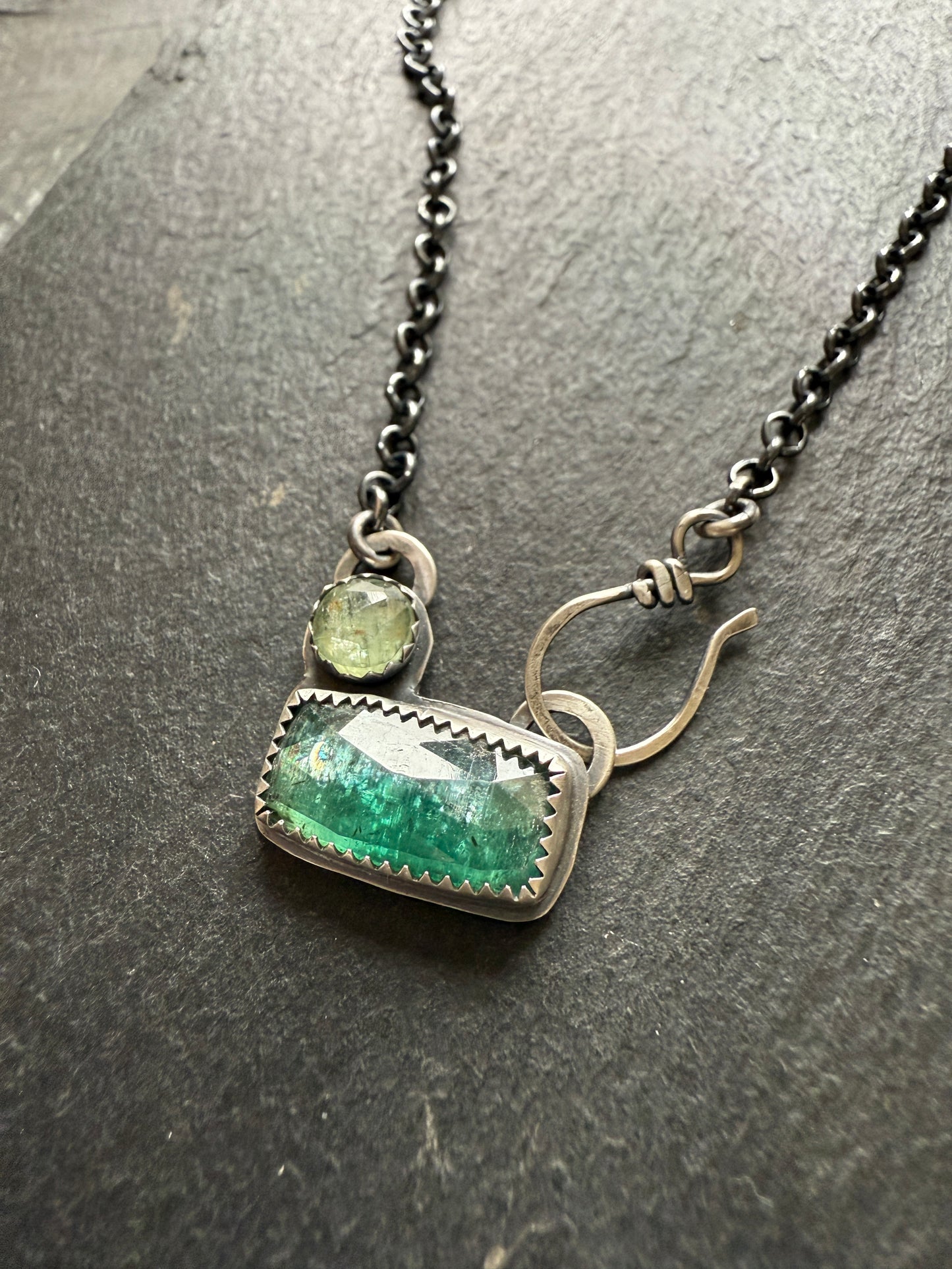 Emerald Kyanite Necklace