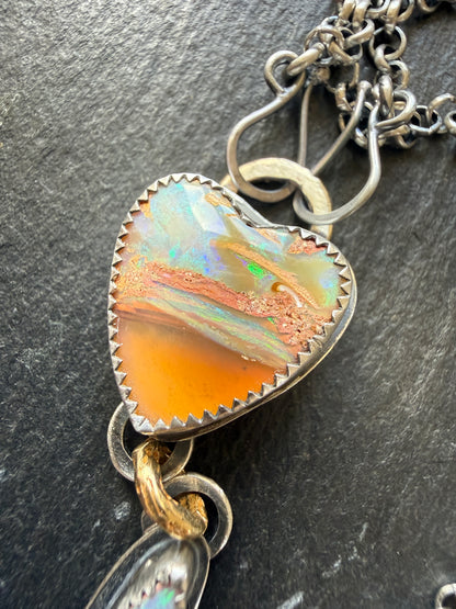 Double Boulder Opal Necklace