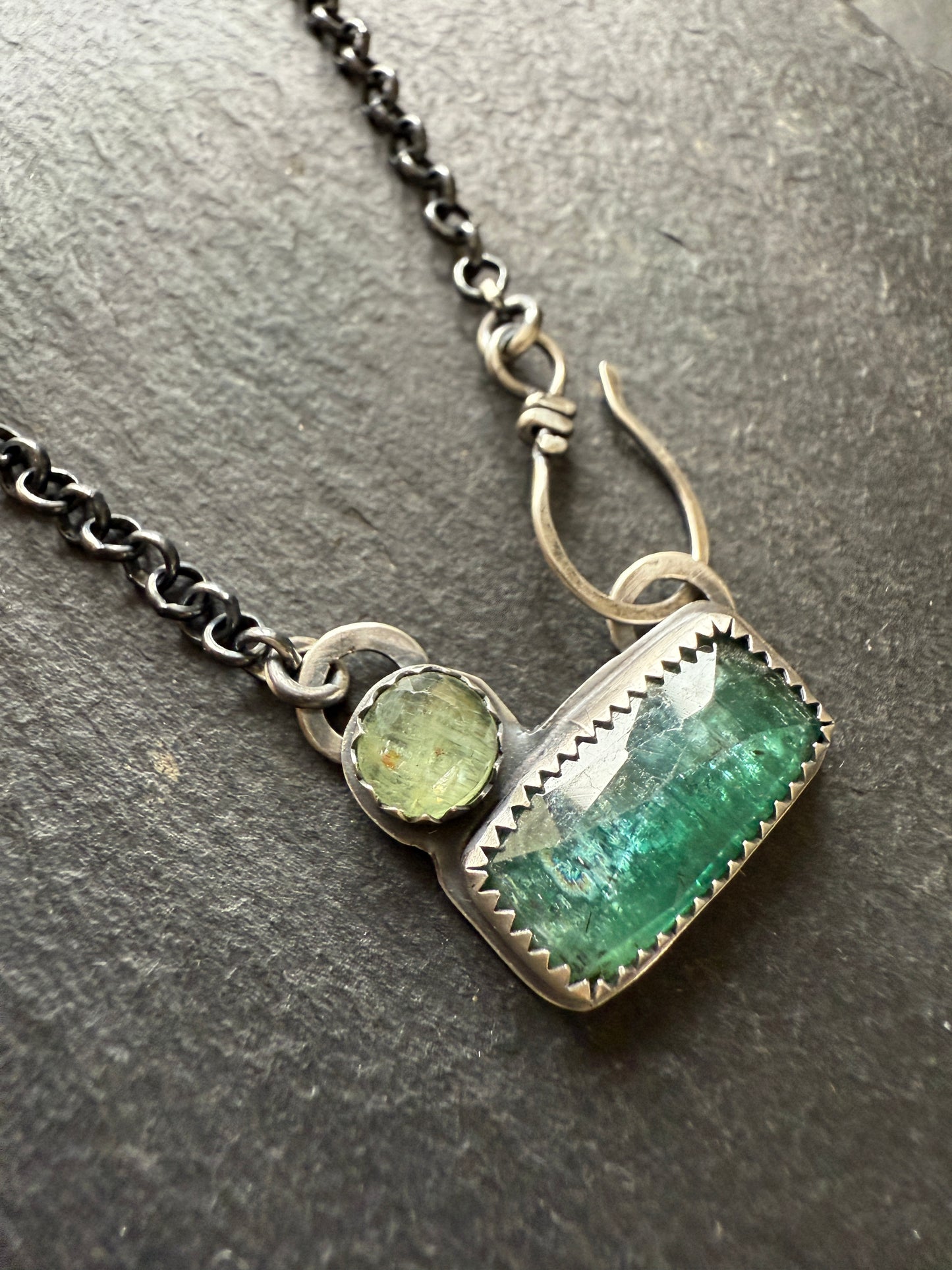 Emerald Kyanite Necklace
