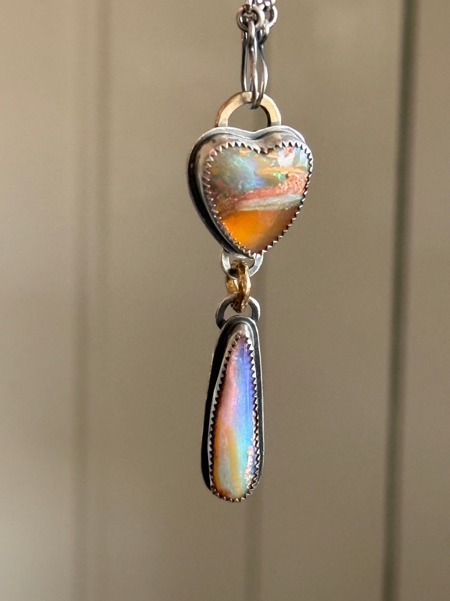 Double Boulder Opal Necklace