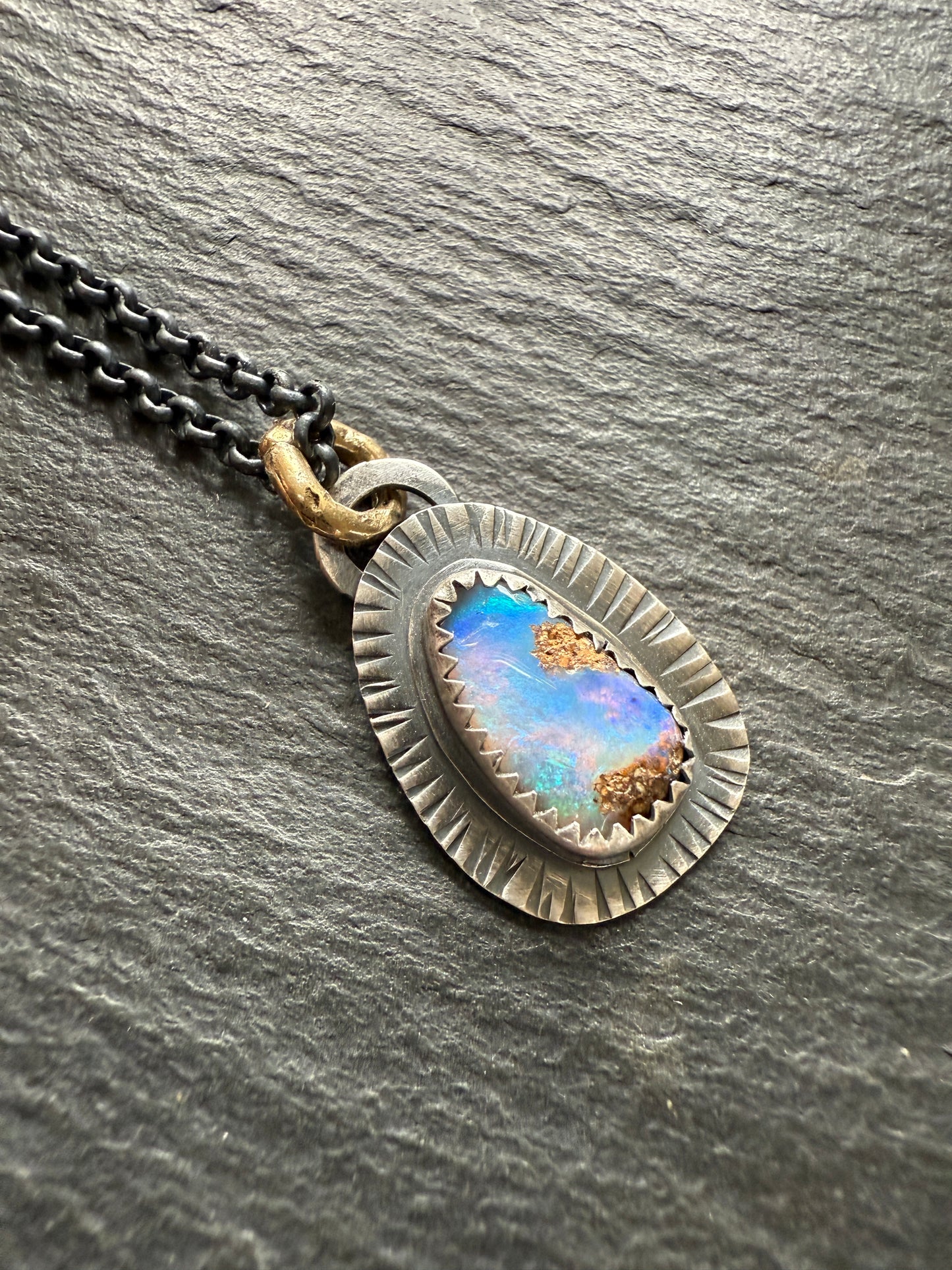 Ocean Blue Opal Necklace