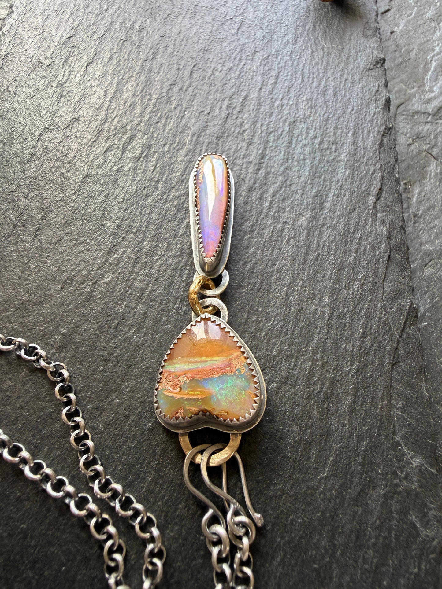 Double Boulder Opal Necklace