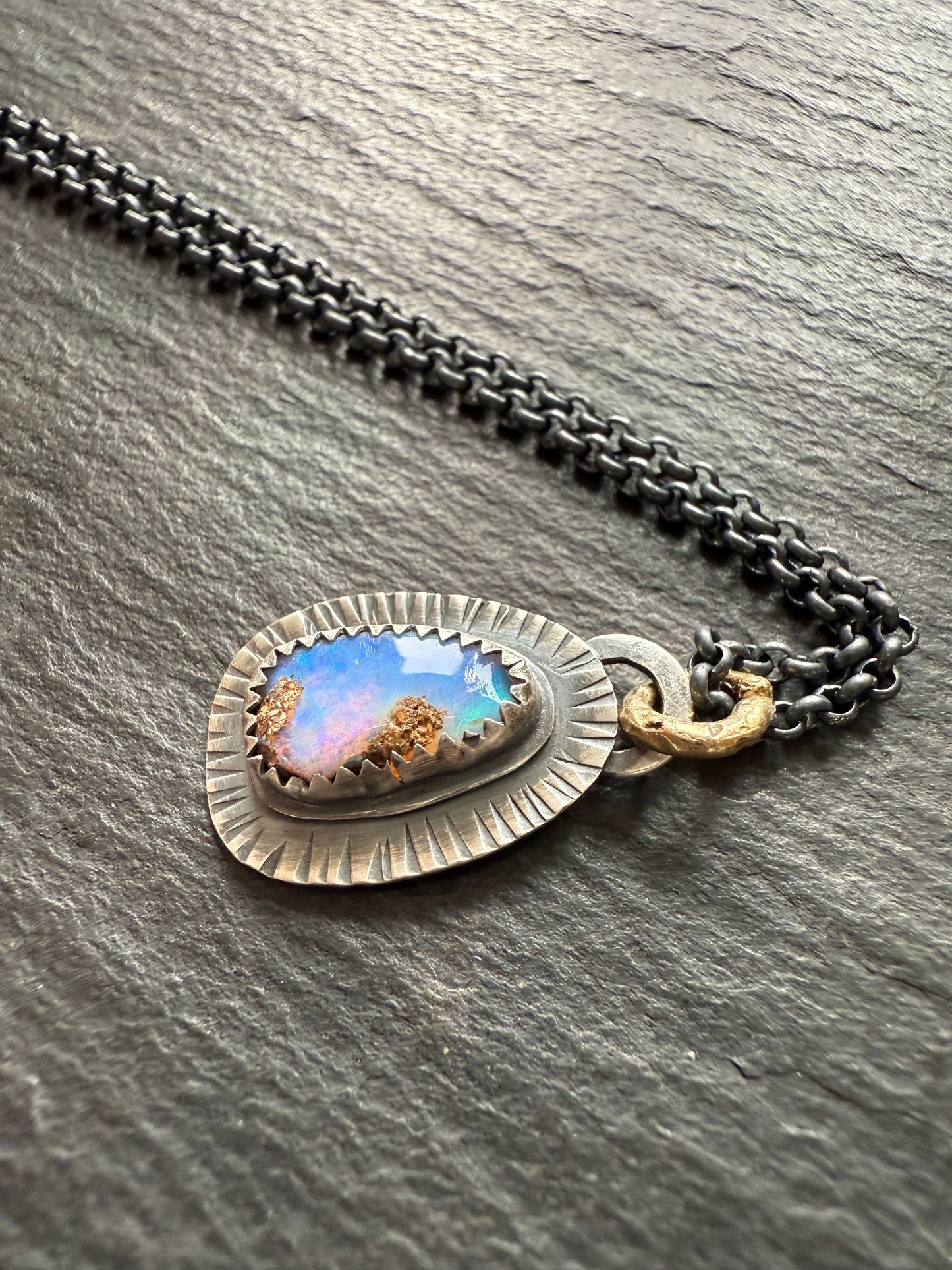 Ocean Blue Opal Necklace