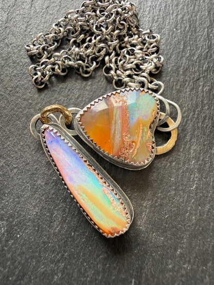 Double Boulder Opal Necklace