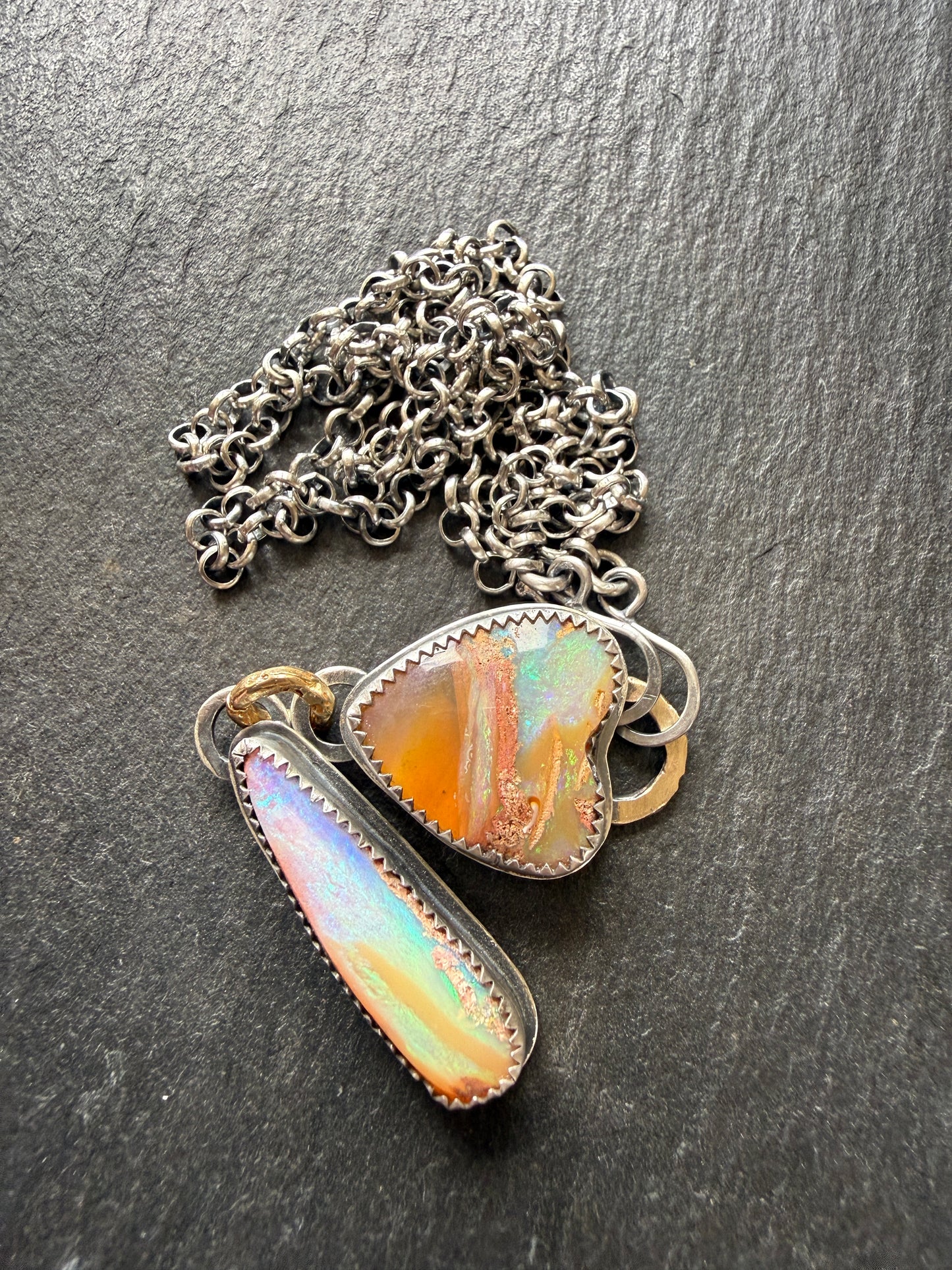 Double Boulder Opal Necklace
