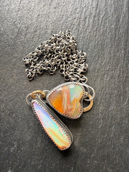 Double Boulder Opal Necklace