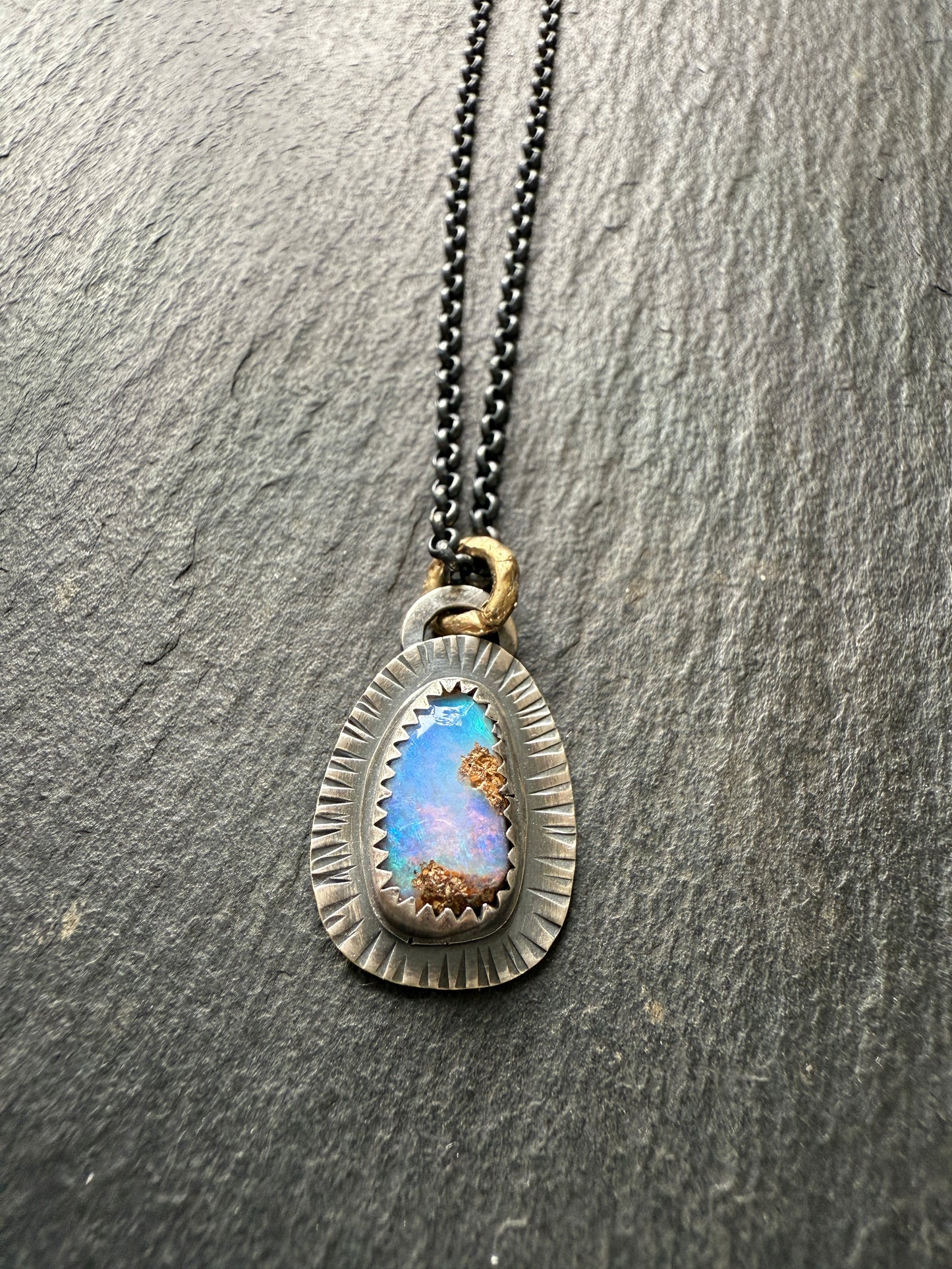 Ocean Blue Opal Necklace