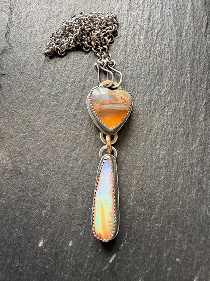 Double Boulder Opal Necklace