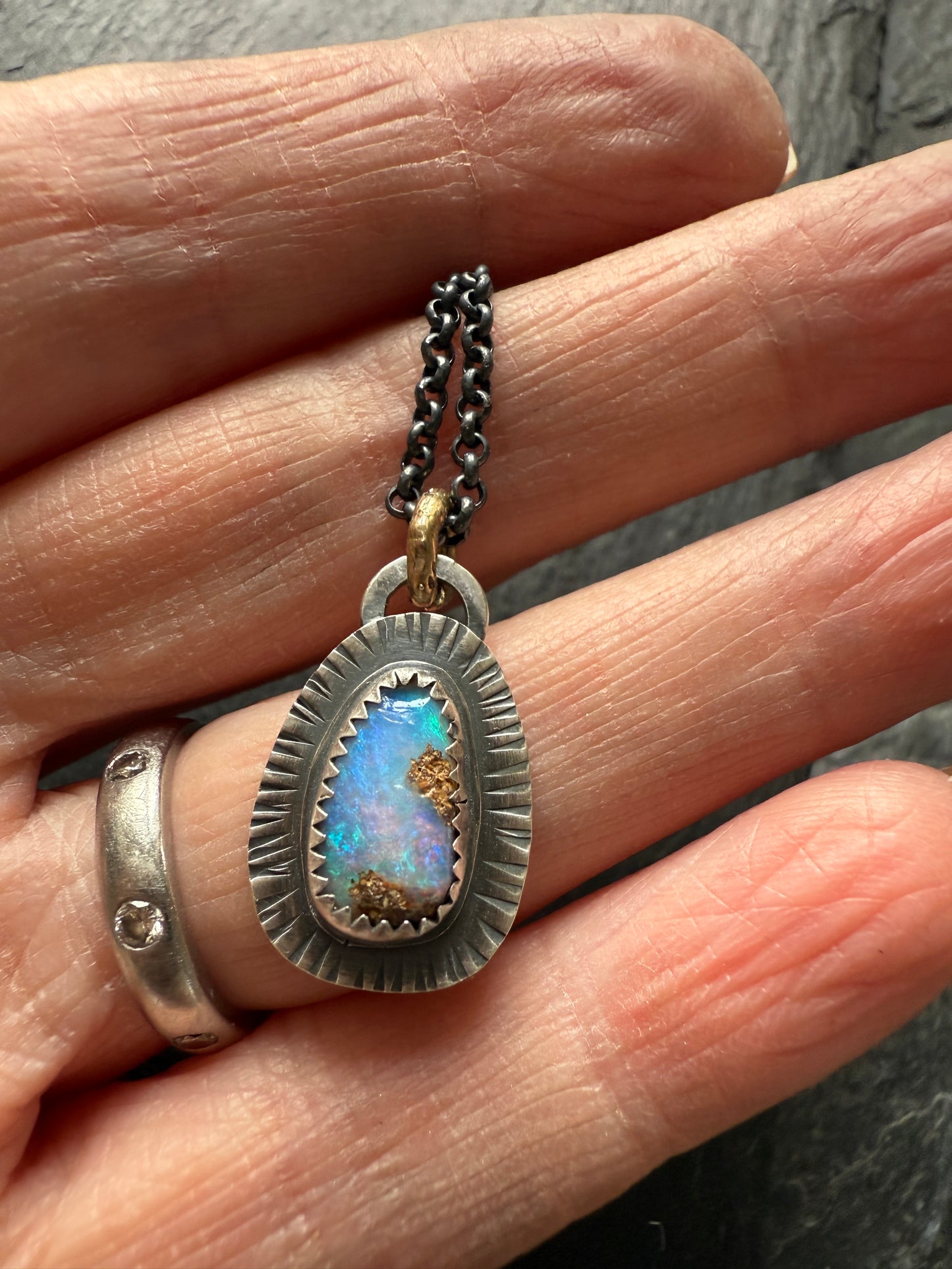 Ocean Blue Opal Necklace