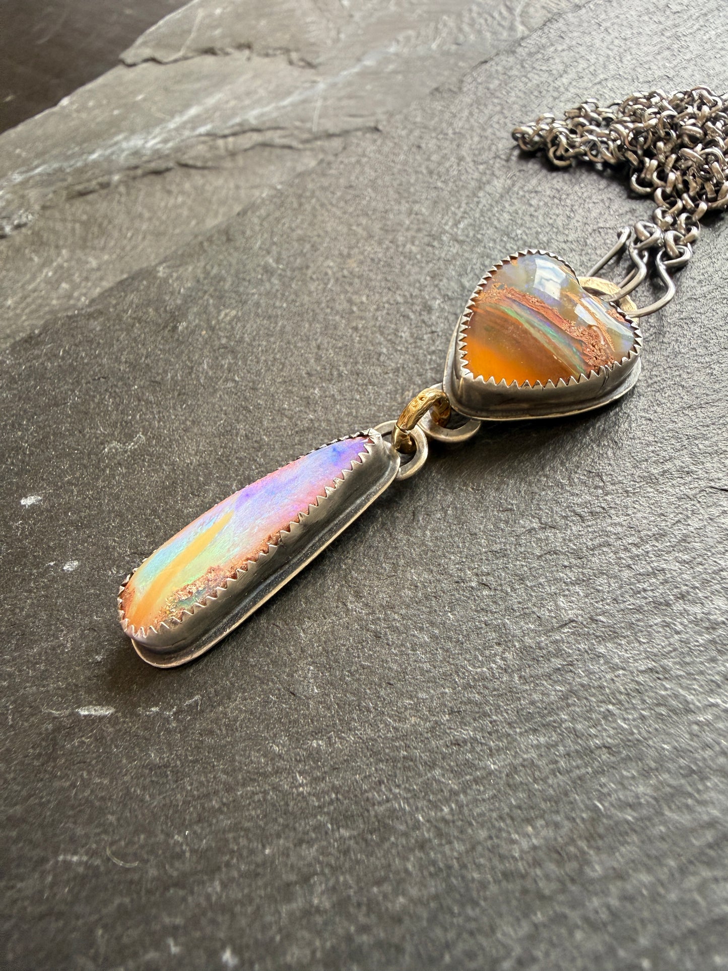Double Boulder Opal Necklace