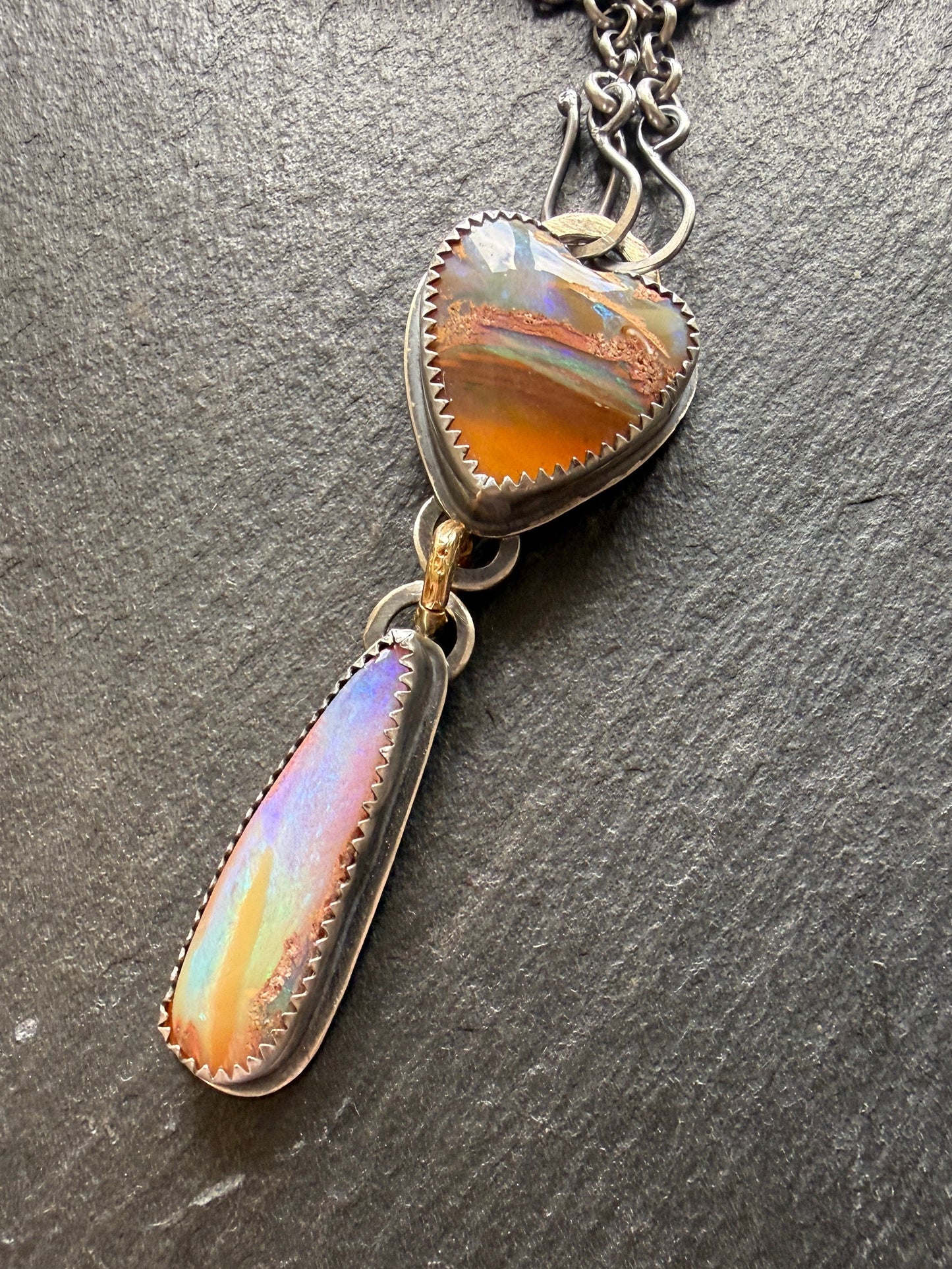 Double Boulder Opal Necklace