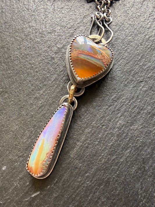 Double Boulder Opal Necklace