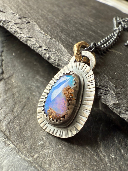 Ocean Blue Opal Necklace