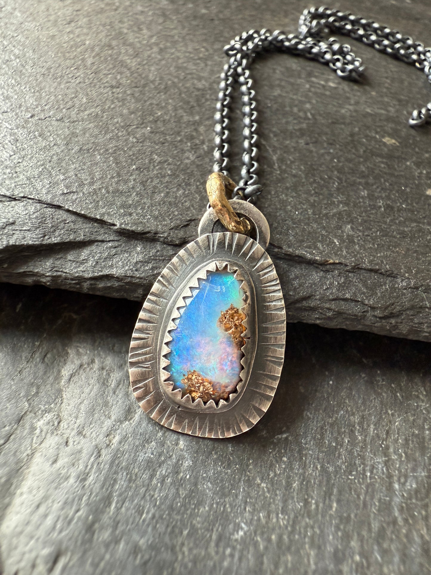 Ocean Blue Opal Necklace