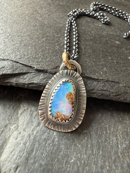 Ocean Blue Opal Necklace