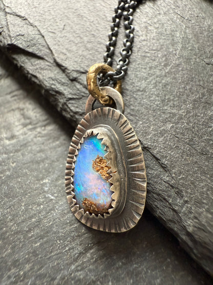 Ocean Blue Opal Necklace