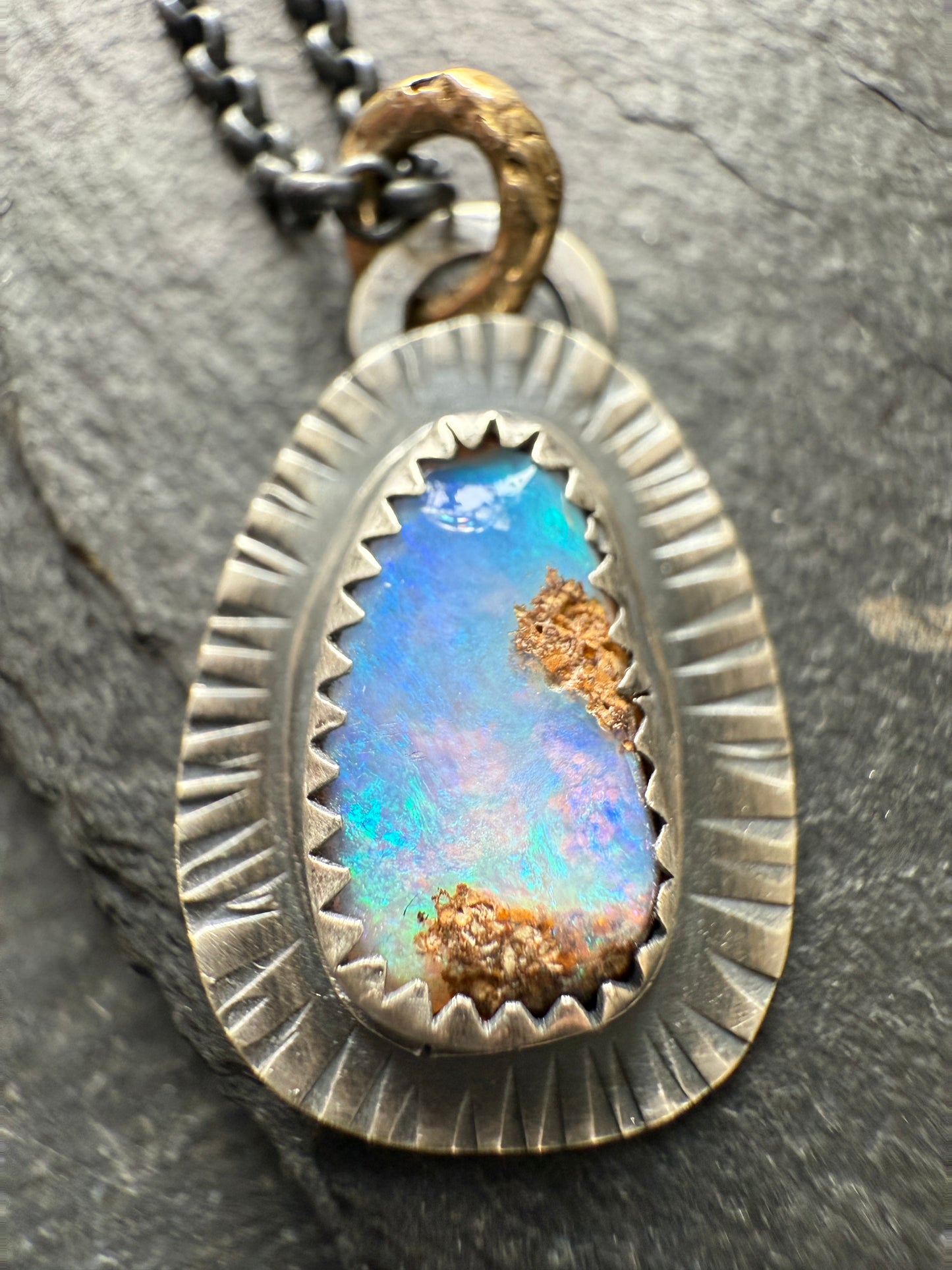Ocean Blue Opal Necklace