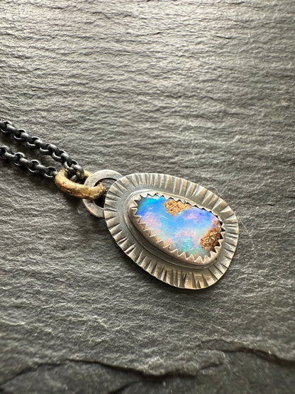 Ocean Blue Opal Necklace