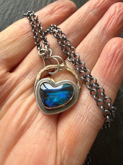 Blue Boulder Opal Necklace