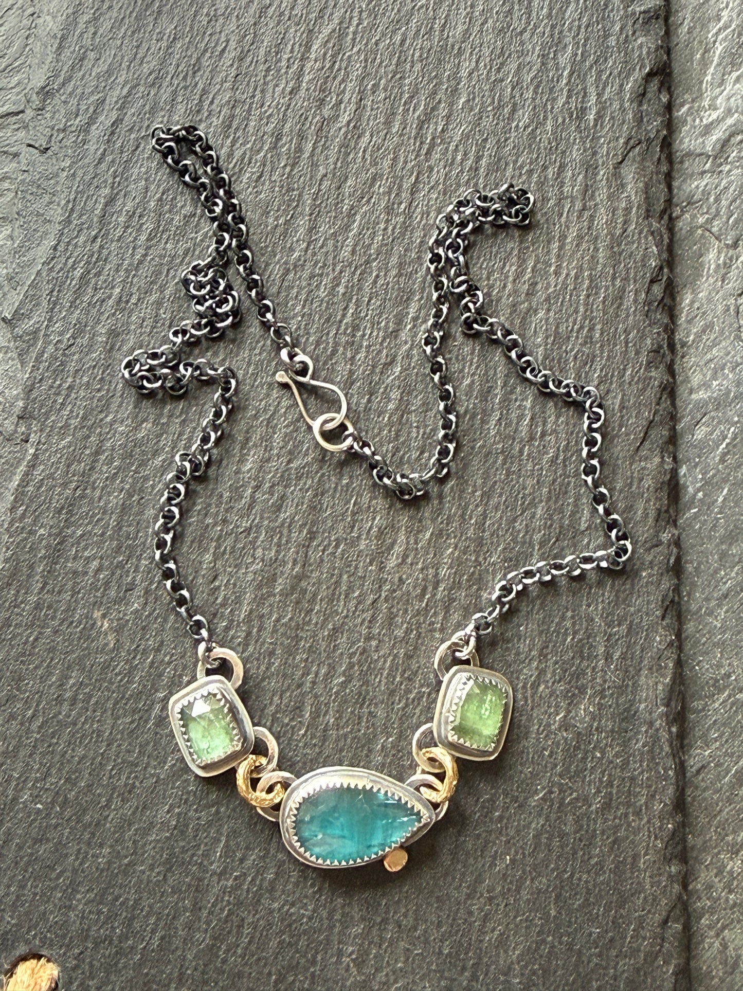 Triple Gemstone Necklace