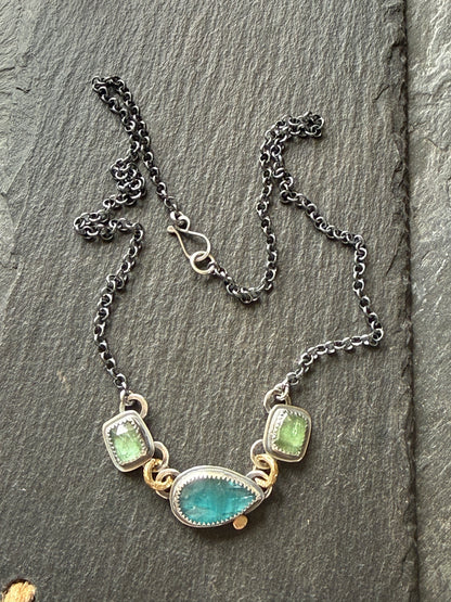 Triple Gemstone Necklace