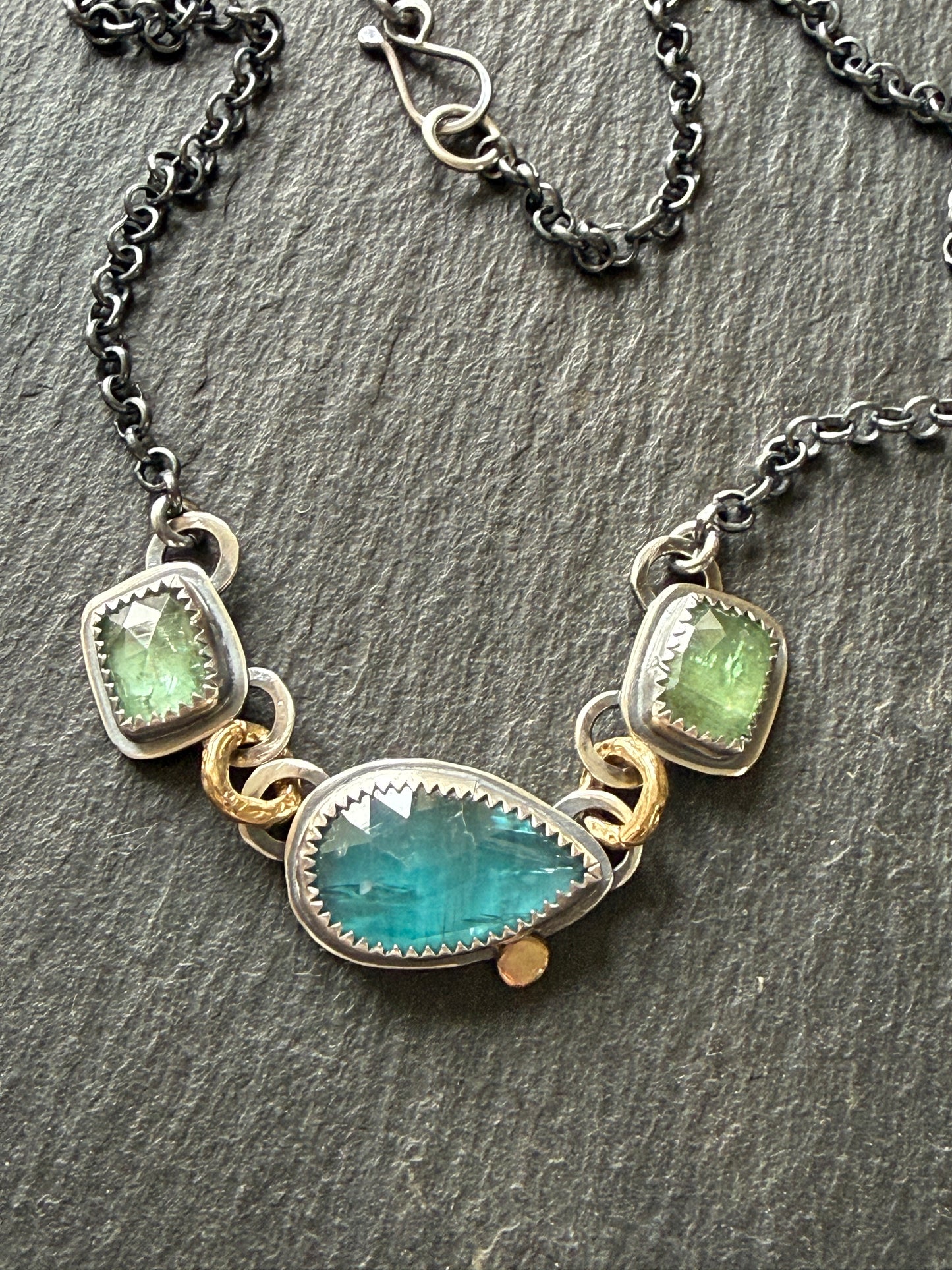 Triple Gemstone Necklace