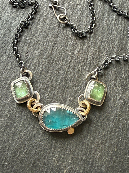 Triple Gemstone Necklace