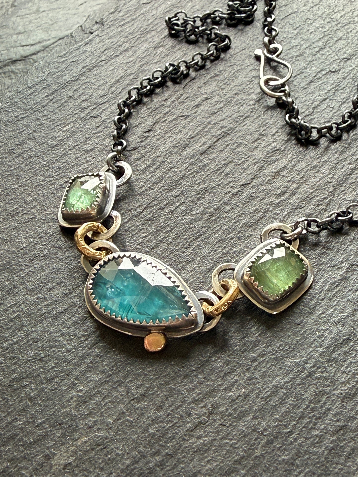 Triple Gemstone Necklace