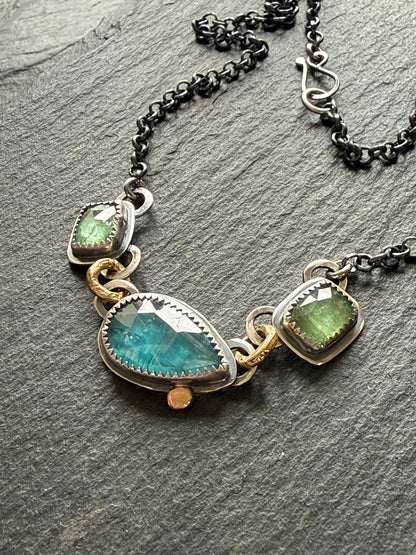 Triple Gemstone Necklace