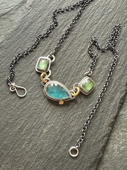 Triple Gemstone Necklace