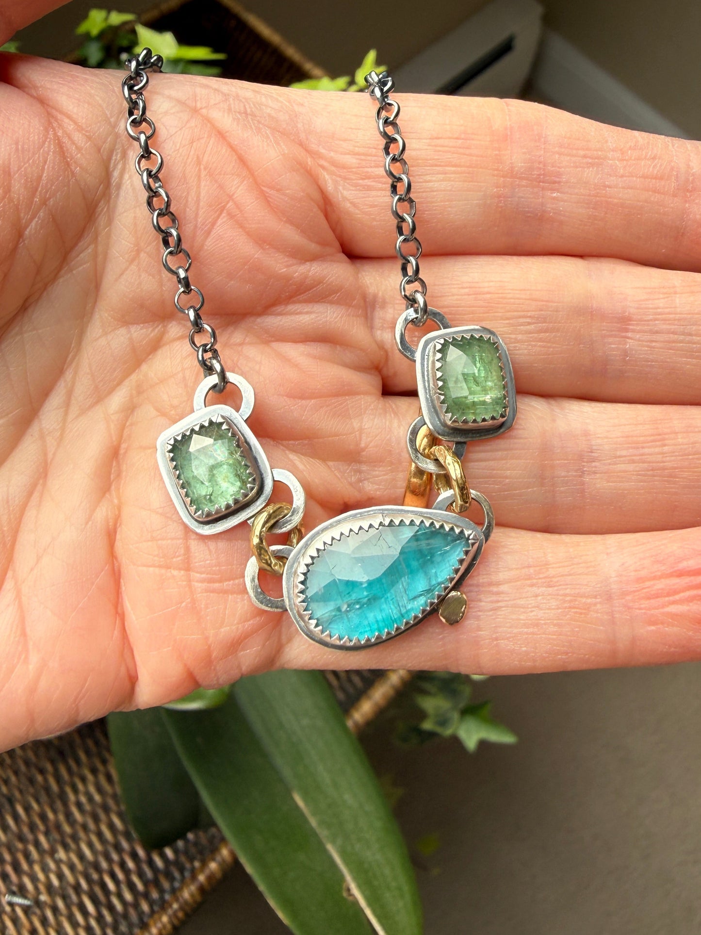 Triple Gemstone Necklace