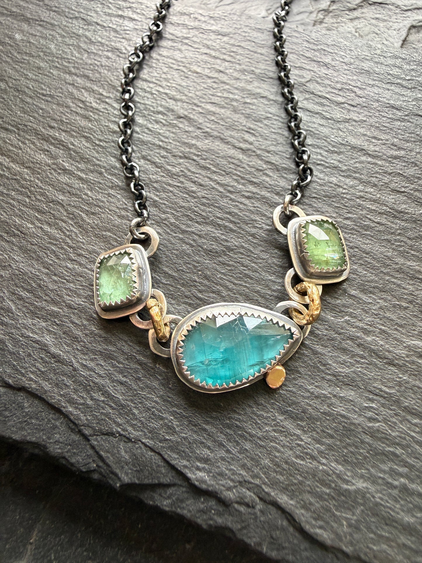 Triple Gemstone Necklace